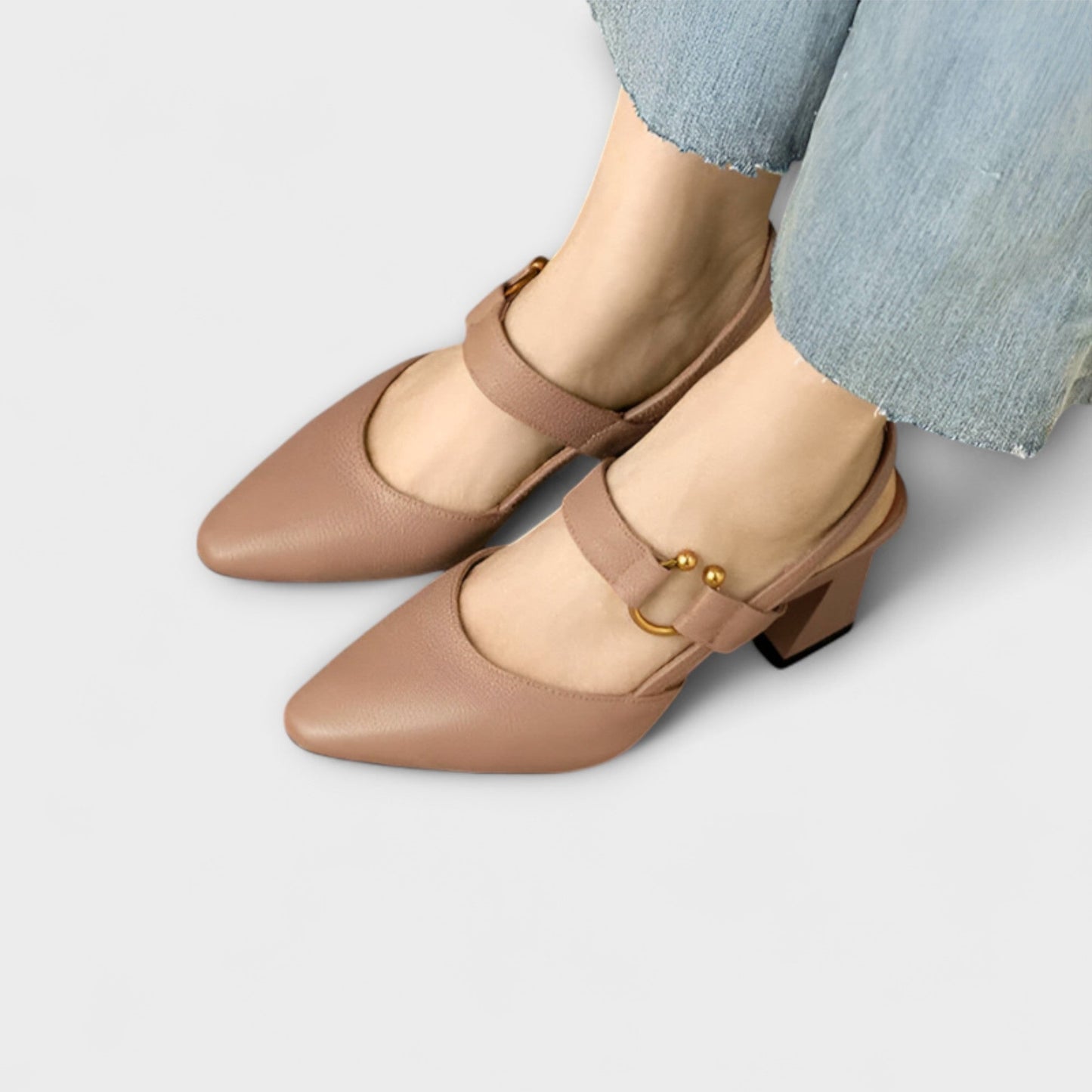 WALBURGIS I LEDERSANDALEN MIT BLOCKABSÄTZEN