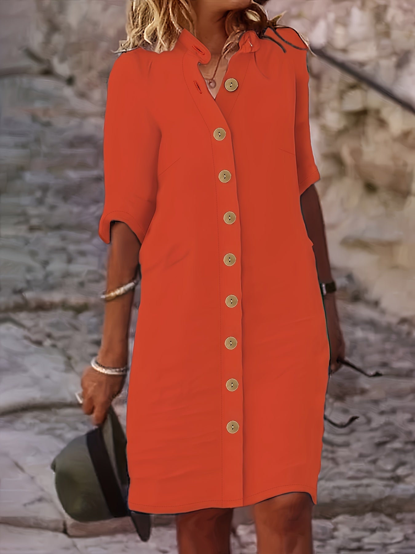 WILHELMINE I KLASSISCHES KLEID MIT KNÖPFEN