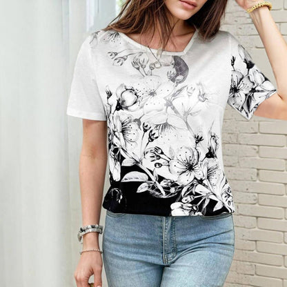 Vintage-T-Shirt Mit Blumendruck