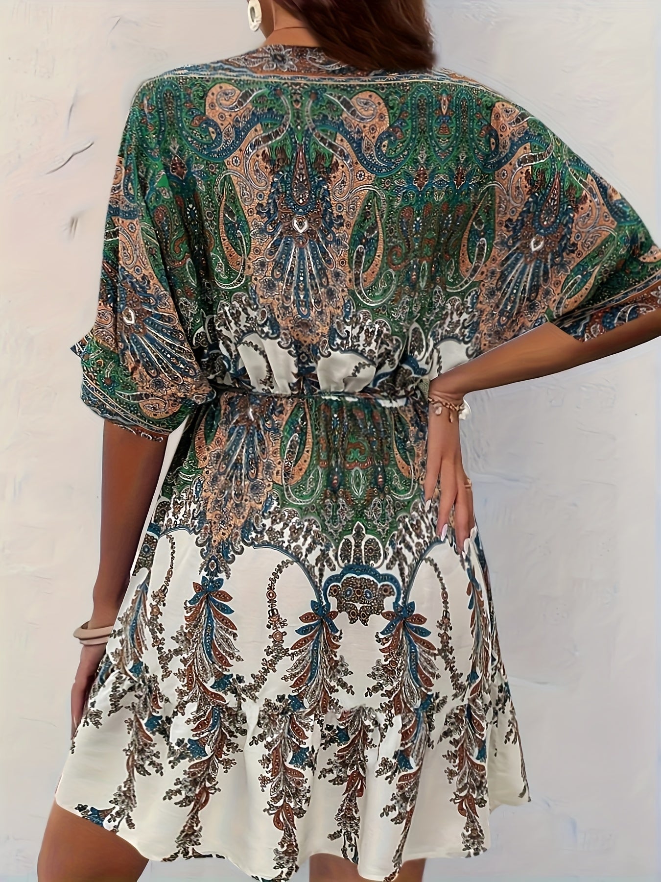 GODELIEVE I VINTAGE KLEID MIT V-AUSSCHNITT