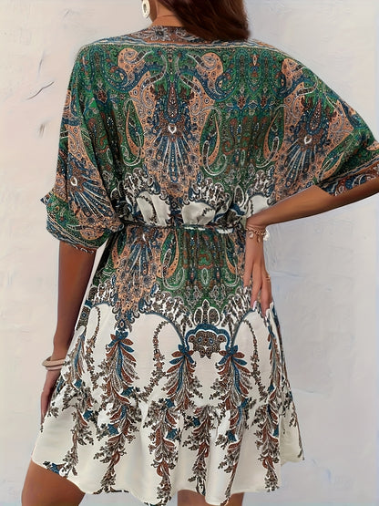 GODELIEVE I VINTAGE KLEID MIT V-AUSSCHNITT