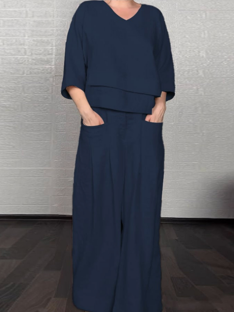 Renaya™ — Entspanntes Set aus Baumwolle & Leinen