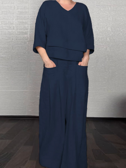 Renaya™ — Entspanntes Set aus Baumwolle & Leinen