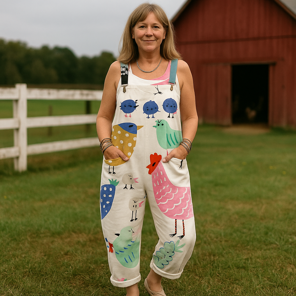 HERMINDE I VINTAGE BEDRUCKTER JUMPSUIT