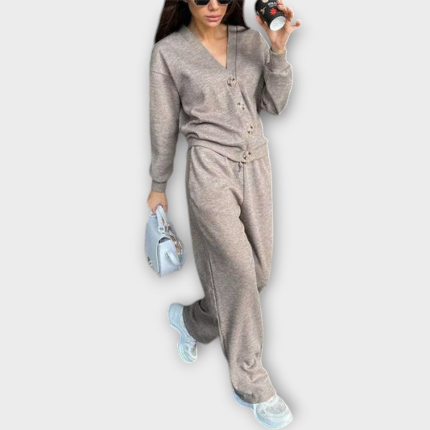 DEMETRIA I KLASSISCHES STRICKJACKEN- UND HOSEN-SET