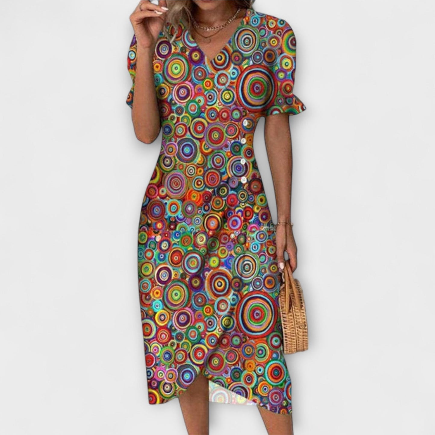 LEDA I KLASSISCHES KLEID MIT V-AUSSCHNITT