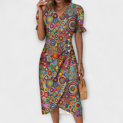 LEDA I KLASSISCHES KLEID MIT V-AUSSCHNITT