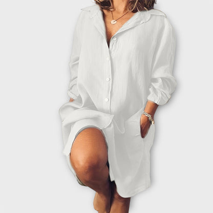 ULRIKE I LÄSSIGE LANGE LEINENBLUSE