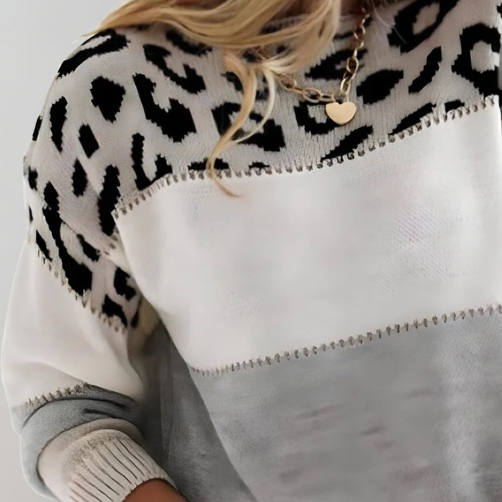 PAULINE I PULLOVER MIT LEOPARDENMUSTER