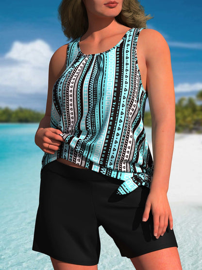 MAREN I ELEGANTER HIGH-WAIST-TANKINI MIT TROPENPRINT