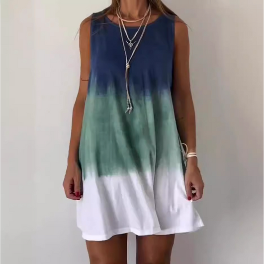 JOSIE I MINI-KLEID MIT FARBVERLAUF UND BATIK-PRINT