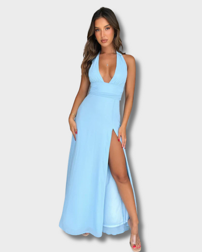 ELENOR I MAXIKLEID MIT SCHLITZ