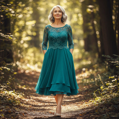 ELWINE I TRENDIGES KLEID MIT 3/4 ÄRMELN