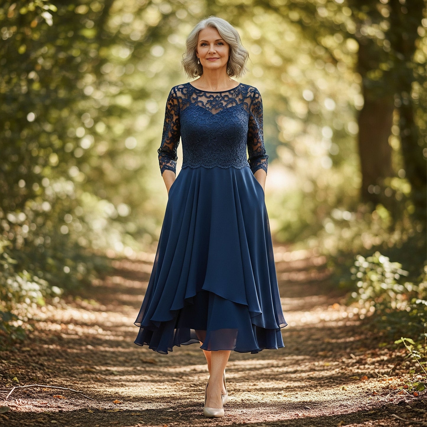 ELWINE I TRENDIGES KLEID MIT 3/4 ÄRMELN