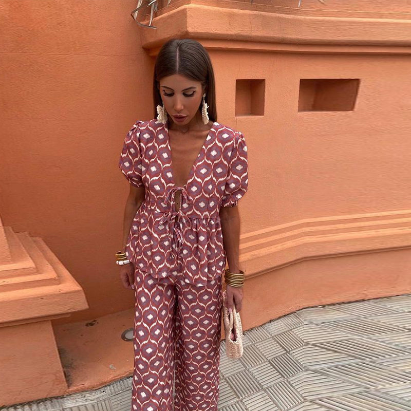 URSULA I BEDRUCKTES OBERTEIL UND HOSE SET