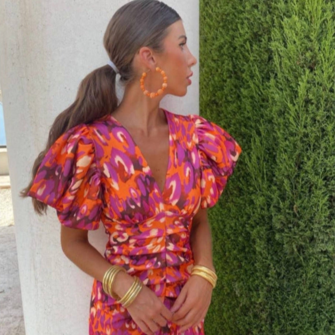 FRIEDERIKE I RETRO-KLEID MIT PUFFÄRMELN