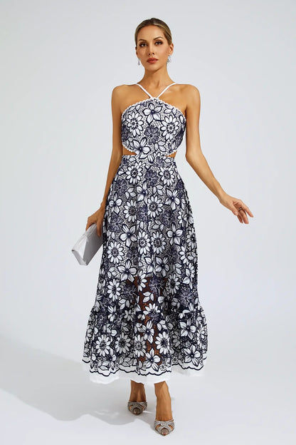 MELANIE I GEBLÜMTES MIDIKLEID