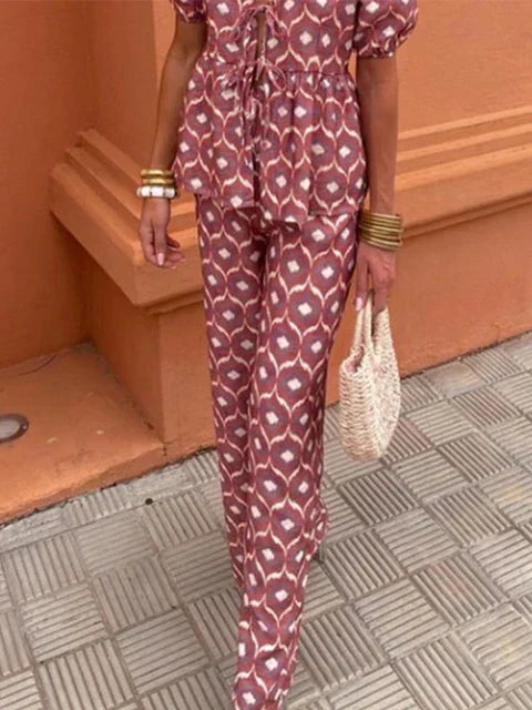 URSULA I BEDRUCKTES OBERTEIL UND HOSE SET