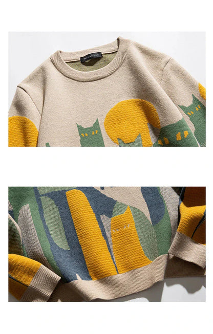 EMILIA I PULLOVER MIT KATZENDESIGN