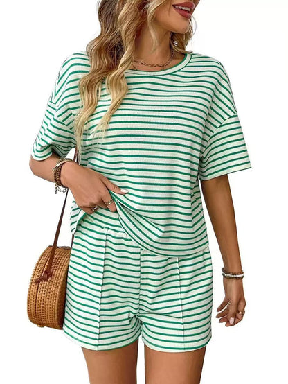 GRACINA I GESTREIFTES LOUNGE-TOP & SHORTS-SET