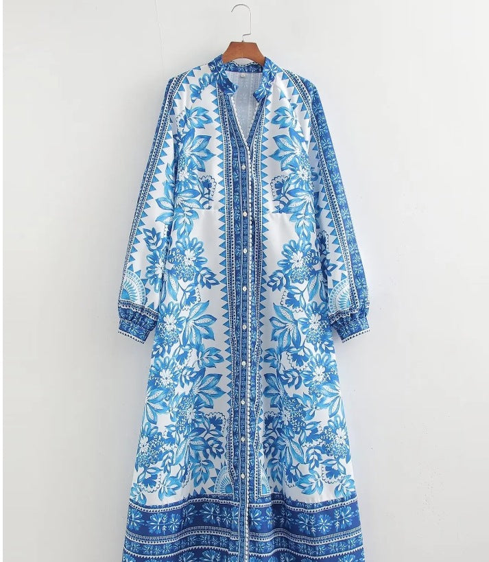 ISAY I MAXI-HEMDKLEID MIT BLUMENMUSTER