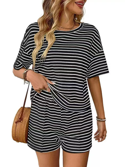 GRACINA I GESTREIFTES LOUNGE-TOP & SHORTS-SET