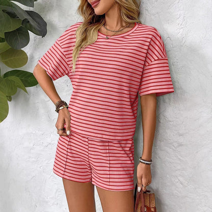 GRACINA I GESTREIFTES LOUNGE-TOP & SHORTS-SET