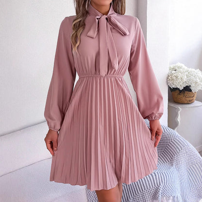 CLOTHILDE I LANGÄRMELIGES PLISSEEKLEID