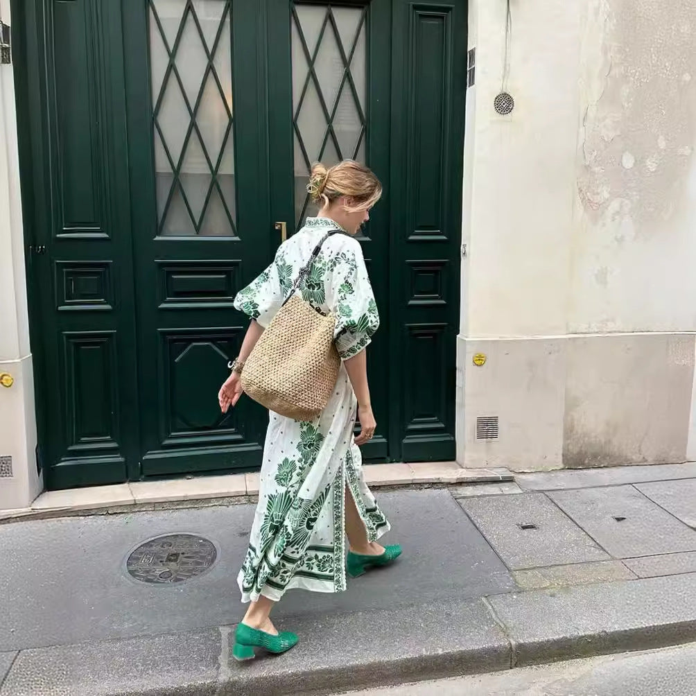 ISAY I MAXI-HEMDKLEID MIT BLUMENMUSTER