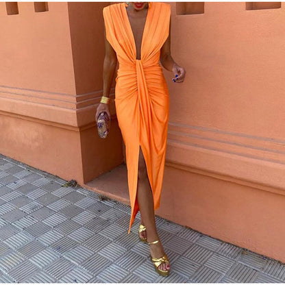 ROSALINE I MODERNES MIDIKLEID MIT SCHLITZ