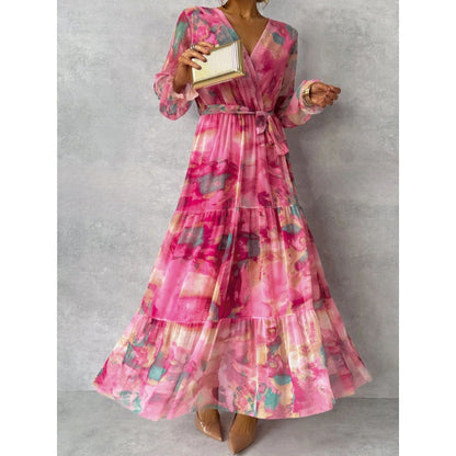 TRINITY I PLISSIERTES BOHO MAXIKLEID