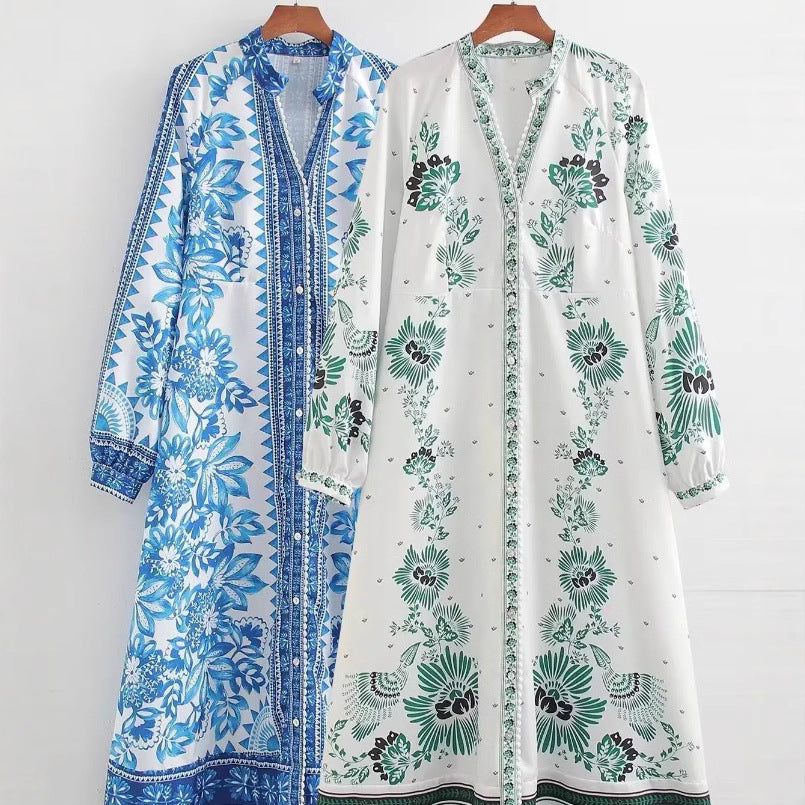 ISAY I MAXI-HEMDKLEID MIT BLUMENMUSTER