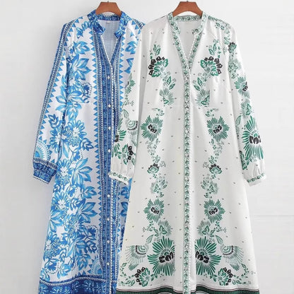 ISAY I MAXI-HEMDKLEID MIT BLUMENMUSTER