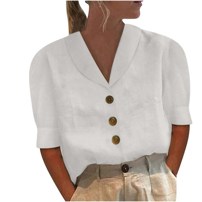 Lila | Retro-Chic Button-Up Blouse with Fastened Front