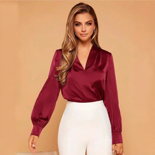 Lila | Elegant Loose Satin Blouse