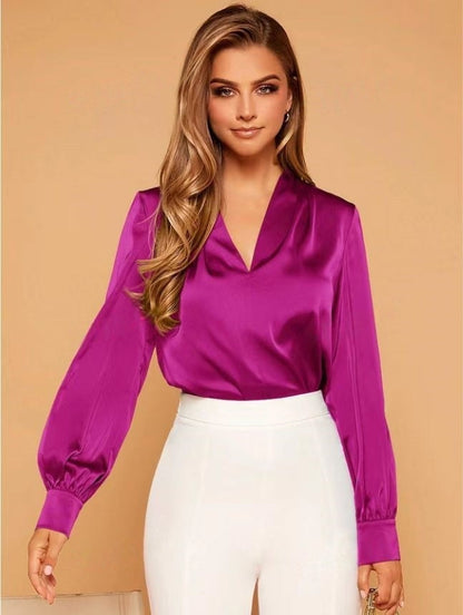 Lila | Elegant Loose Satin Blouse