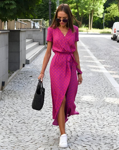 LEA I BEDRUCKTES KLEID MIT SCHLITZ