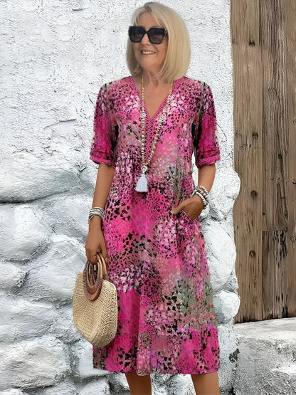 KARIN I RETRO-KLEID MIT V-AUSSCHNITT