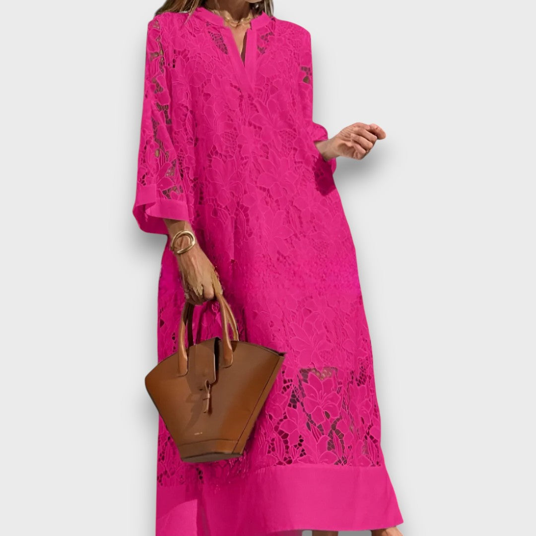 Ismee – Luftiges Kleid mit Print und kurzen Ärmeln