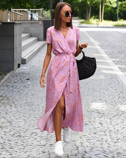 LEA I BEDRUCKTES KLEID MIT SCHLITZ