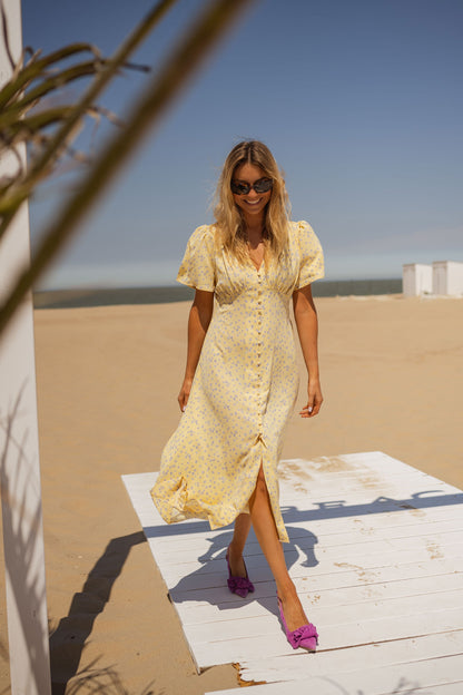 DIANA I GEBLÜMTES SOMMER-MIDIKLEID