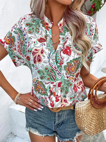 LORAINE I BLUSE MIT RETRO-PRINT