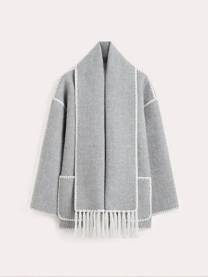 POZIE | Bohème-Mantel mit Schal