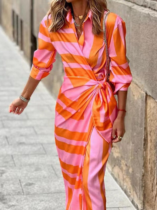 CLARISSA I ELEGANTES BEDRUCKTES MIDIKLEID