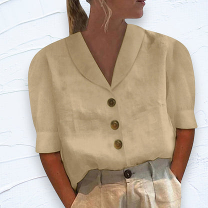 Lila | Retro-Chic Button-Up Blouse with Fastened Front