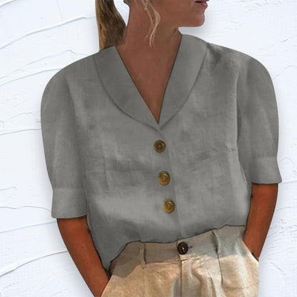 Lila | Retro-Chic Button-Up Blouse with Fastened Front