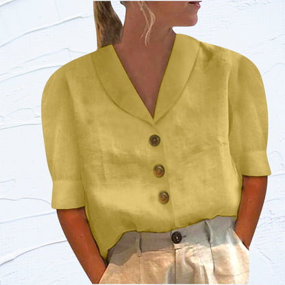 Lila | Retro-Chic Button-Up Blouse with Fastened Front