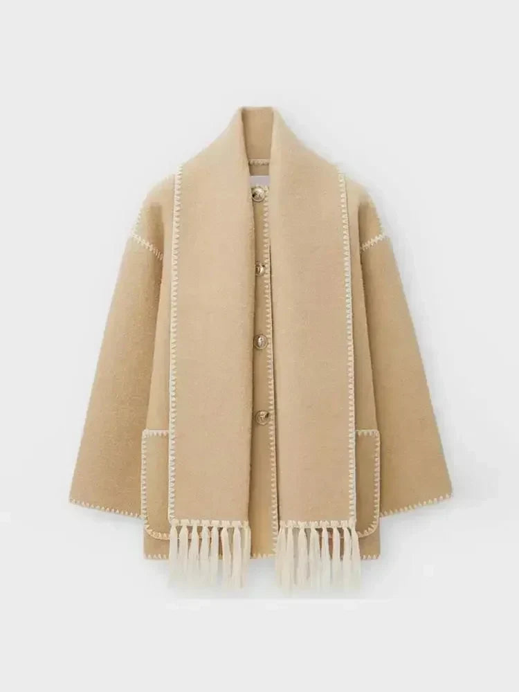 POZIE | Bohème-Mantel mit Schal