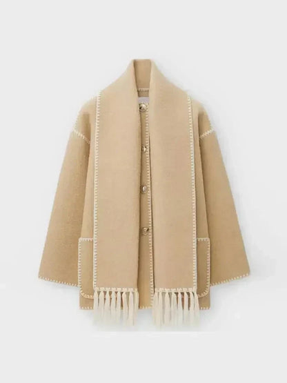 POZIE | Bohème-Mantel mit Schal