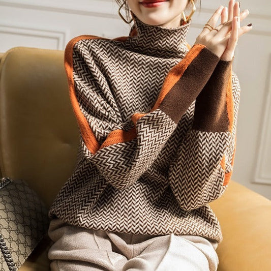 ISABEL I ROLLKRAGEN-PULLOVER MIT AUFDRUCK